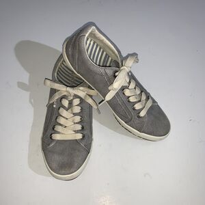 Taos Star Shoes Womens Size 8 Gray Fabric Lace Up Zip Comfort Casual Sneakers